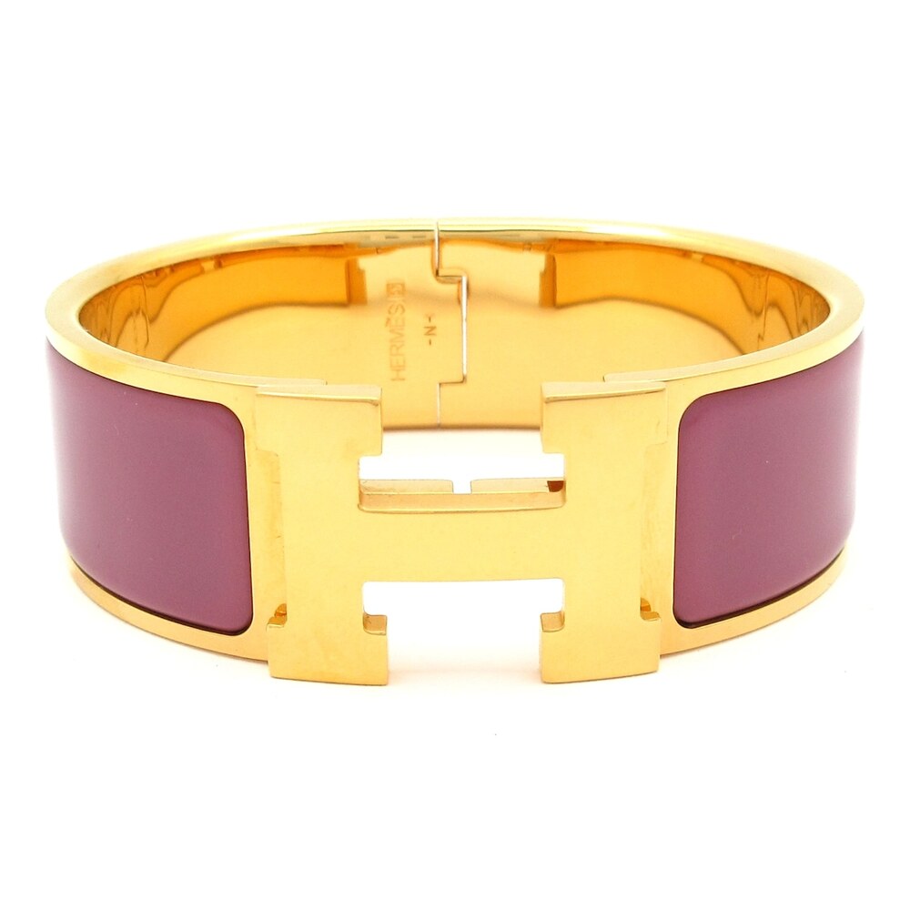 Hermรจs Clic Clac H Bangle Gold Purple Hardware Ceramic